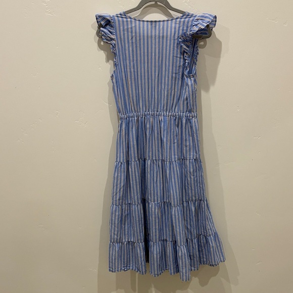 J. Crew Blue and White  and tan Striped dress - Picture 4 of 5